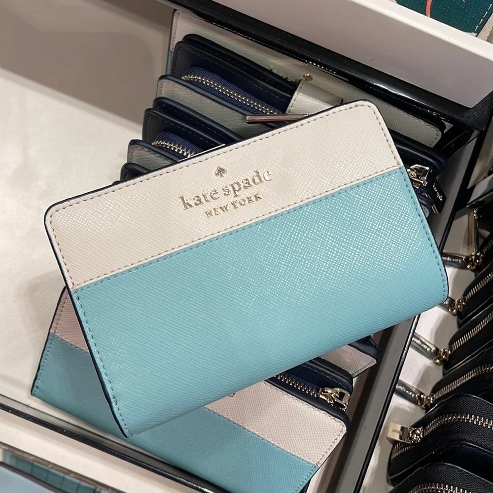 Kate Spade staci medium compact bifold wallet POOLSIDE MULTI